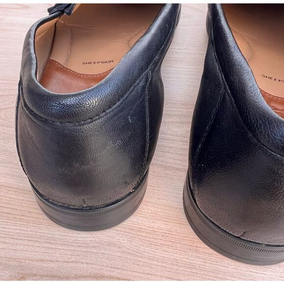 Johnston & Murphy Men's Black Baldwin Horse bit Sheepskin loafers, Size 11.5 - Picture 6 of 11